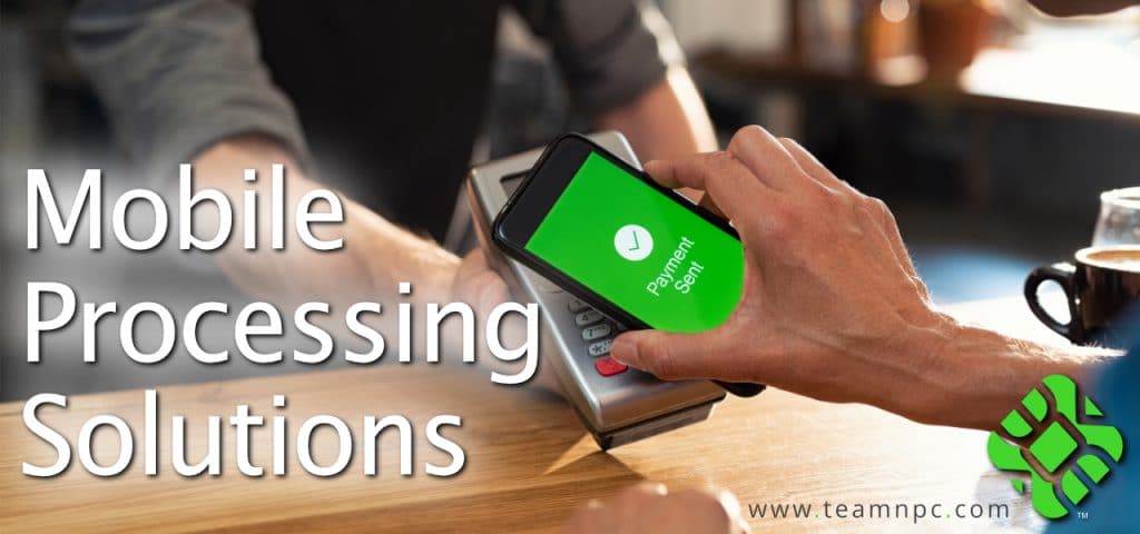Person paying for something using their mobile phone - Mobile Payment Solutions